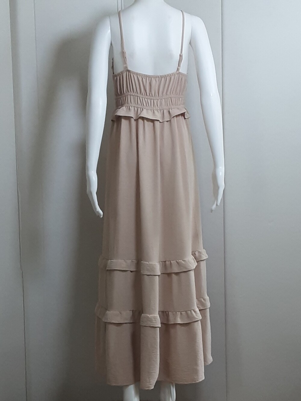 WALLFLOWER Mocha Tiered Boho Peasant Maxi Dress Sz M - Picture 5 of 7